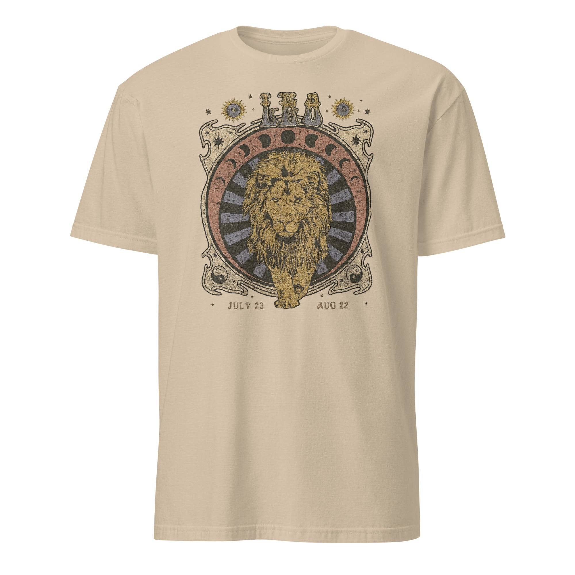 Cuccico oversized vintage astrology tee Leo Zodiac Shirt in sand color