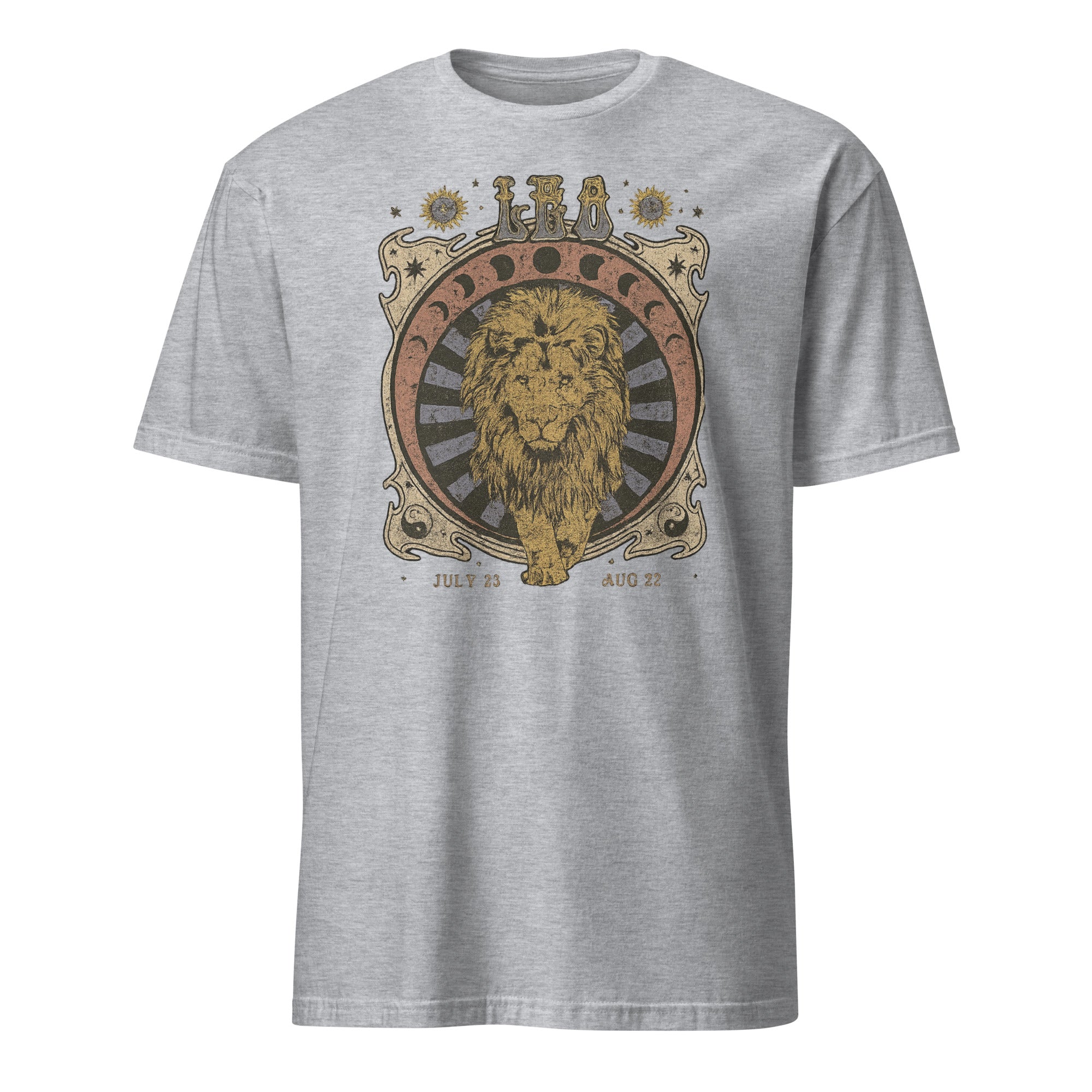 Cuccico Celestial Leo Zodiac Shirt in sport grey vintage astrology design