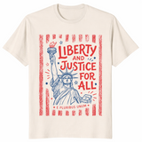 Liberty and justice for all shirt natural