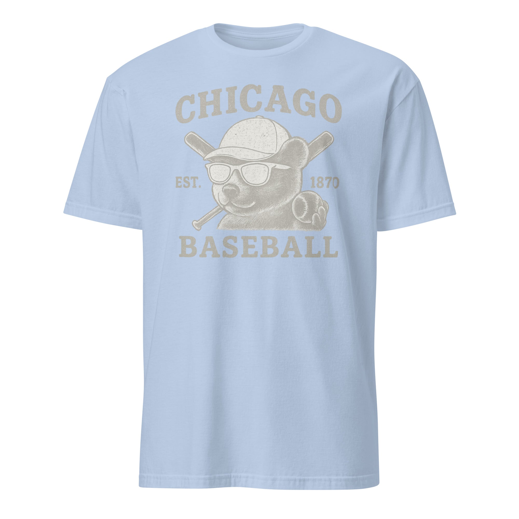 Vintage Chicago Cubs Walking Bear Retro Baseball T-Shirt in light blue