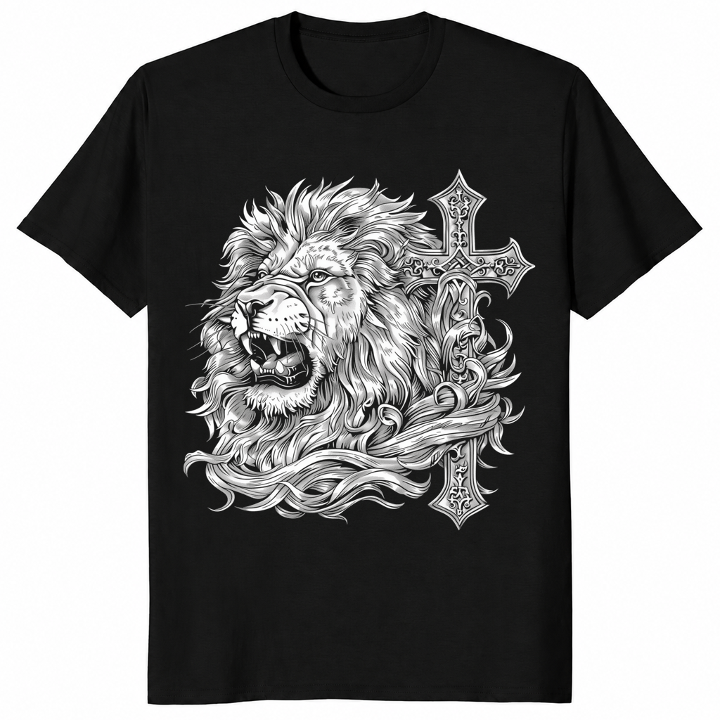 Lion of Judah shirt in black
