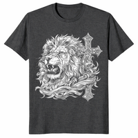 Lion of Judah shirt in dark heather grey