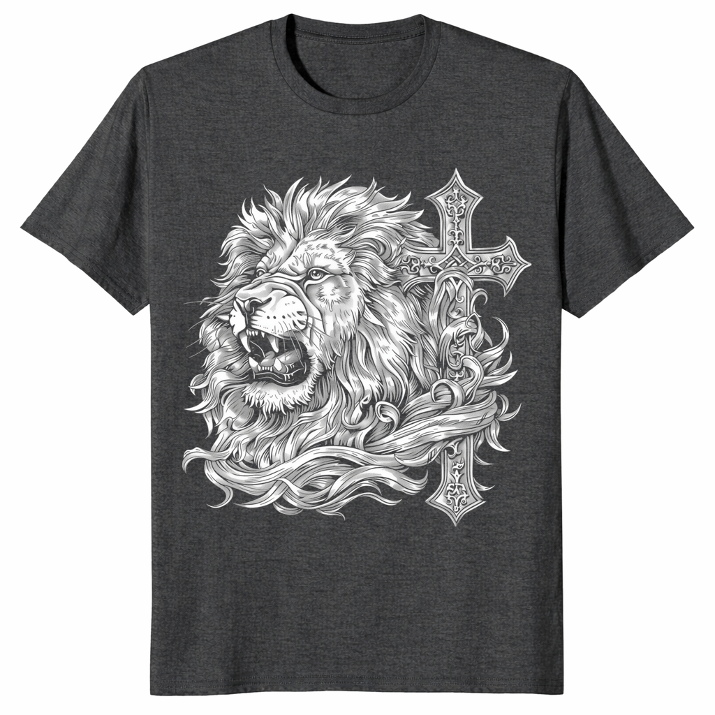 Lion of Judah shirt in dark heather grey
