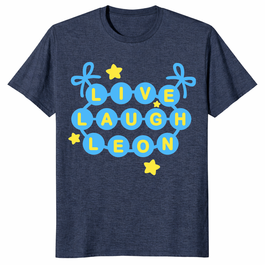 Live laugh leon shirt in heather navy