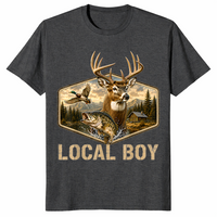 Local boy shirt in dark heather grey