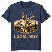 Local boy shirt in heather navy