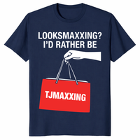 looksmaxxing meme tjmaxxing shirt navy funny parody tee