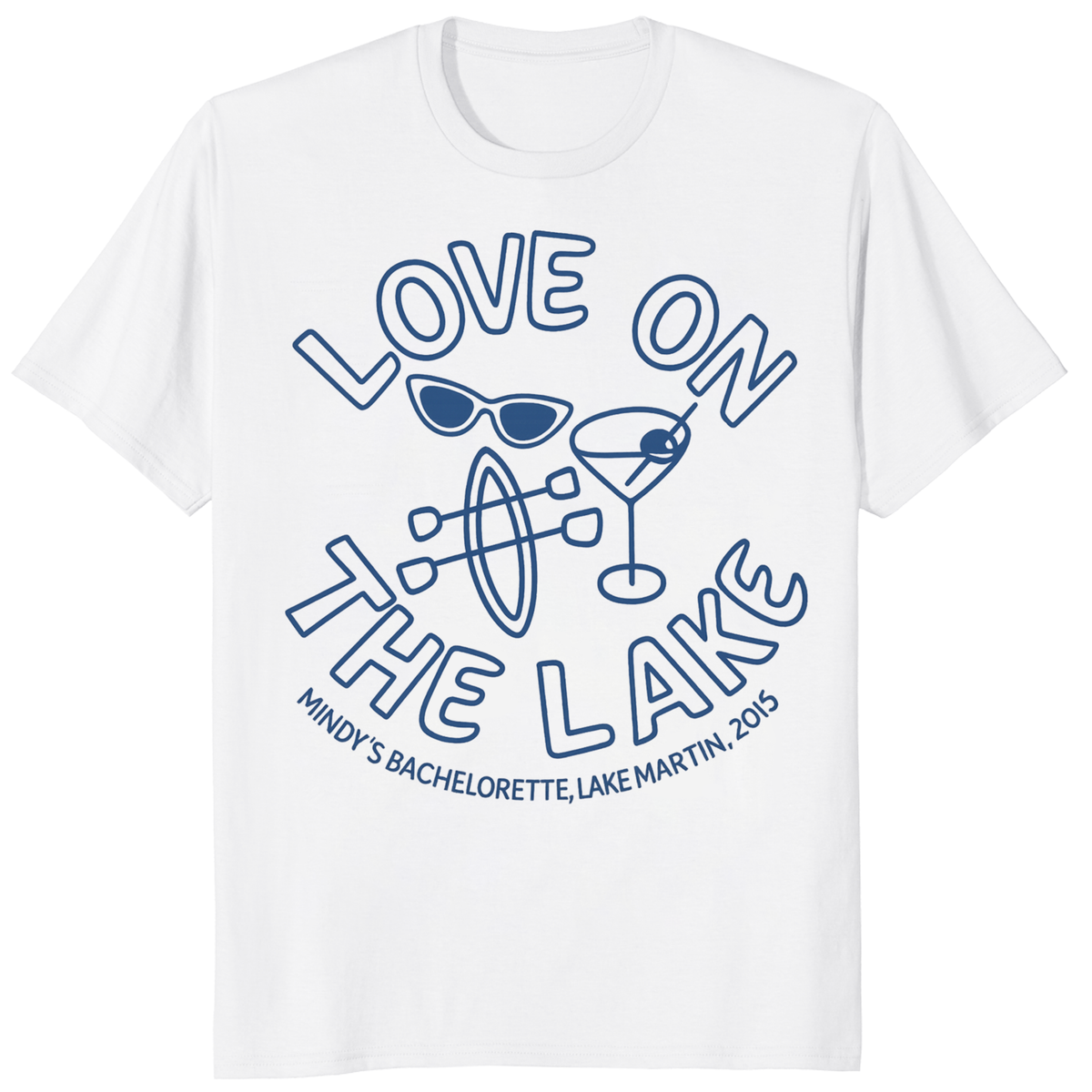 Love on the Lake Bachelorette Party Shirt – Custom Martini Girl Trip | Camp Bride Tees | Cuccico Design