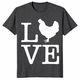Love The Cock shirt in dark heather grey