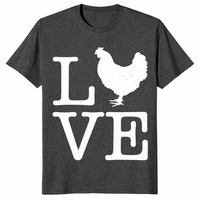 Love The Cock shirt in dark heather grey