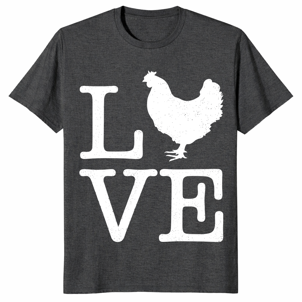 Love The Cock shirt in dark heather grey