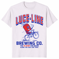 Luce Line Brewing Co Luce Line Trail shirt in ice grey with bike beer artwork