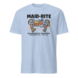 Maid-Rite retro diner tee in light blue by Cuccico, nostalgic diner heritage shirt