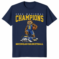 Maize and blue basketball champions tee for game day fans