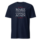 Make Common Sense Common Again T-shirt in navy color