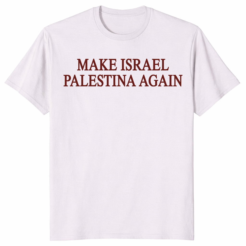 Make Israel Palestina shirt in ice grey
