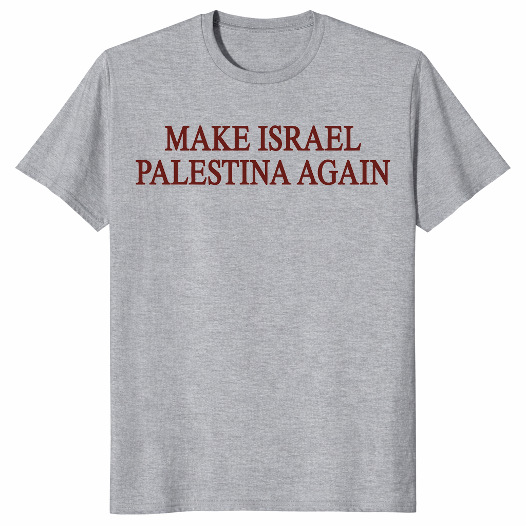 Make Israel Palestina shirt in sport grey