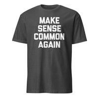 Make Sense Common Again parody tee in dark heather grey by Cuccico
