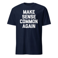 Make Sense Common Again parody tee in navy by Cuccico