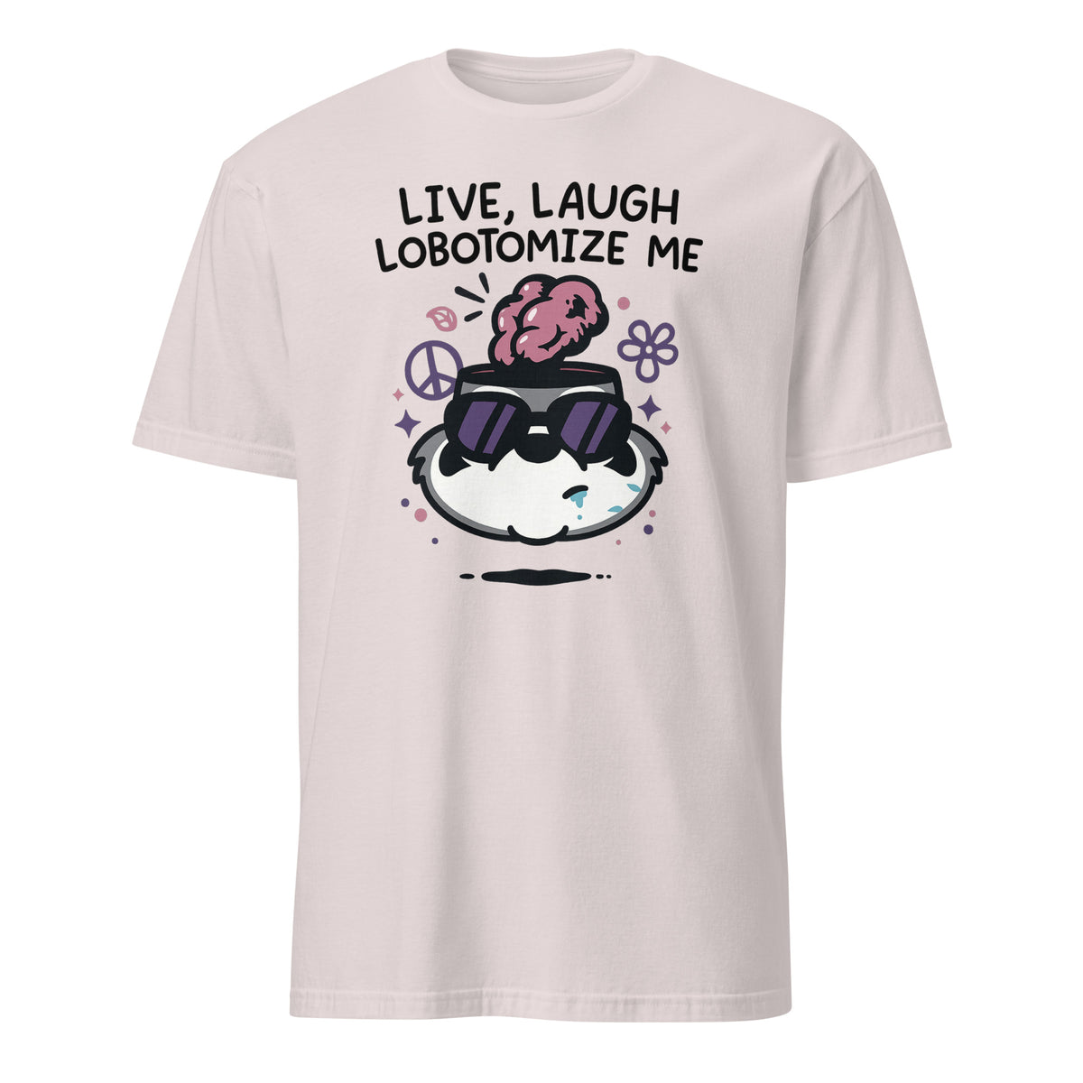 Cuccico Mandatoryfunday Live Laugh Lobotomy 2025 Shirt in Ice Grey, funny sarcastic t shirt