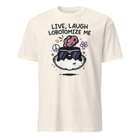 Cuccico Mandatoryfunday Live Laugh Lobotomy 2025 Shirt in Natural tone, sarcastic meme humor shirt