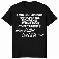 Men are from Mars, women are from Venus shirt mockup, inclusive humor tee
