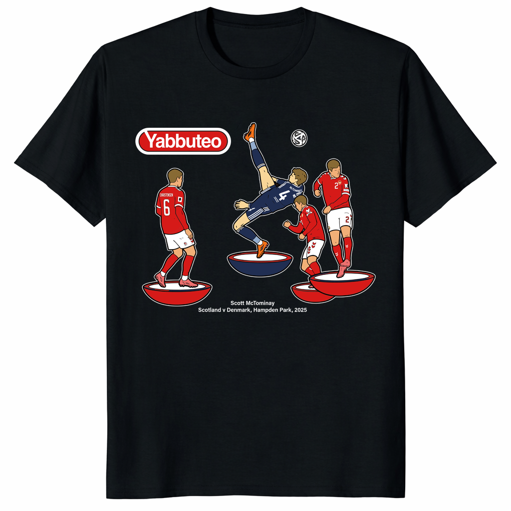 McTominay Bicycle Kick Shirt in Black - Scotland Legendary Goal Tee