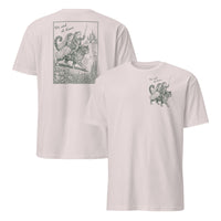 Frog engagement shirt in ice grey with medieval couple illustration
