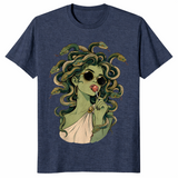 Medusa halloween shirt in heather navy