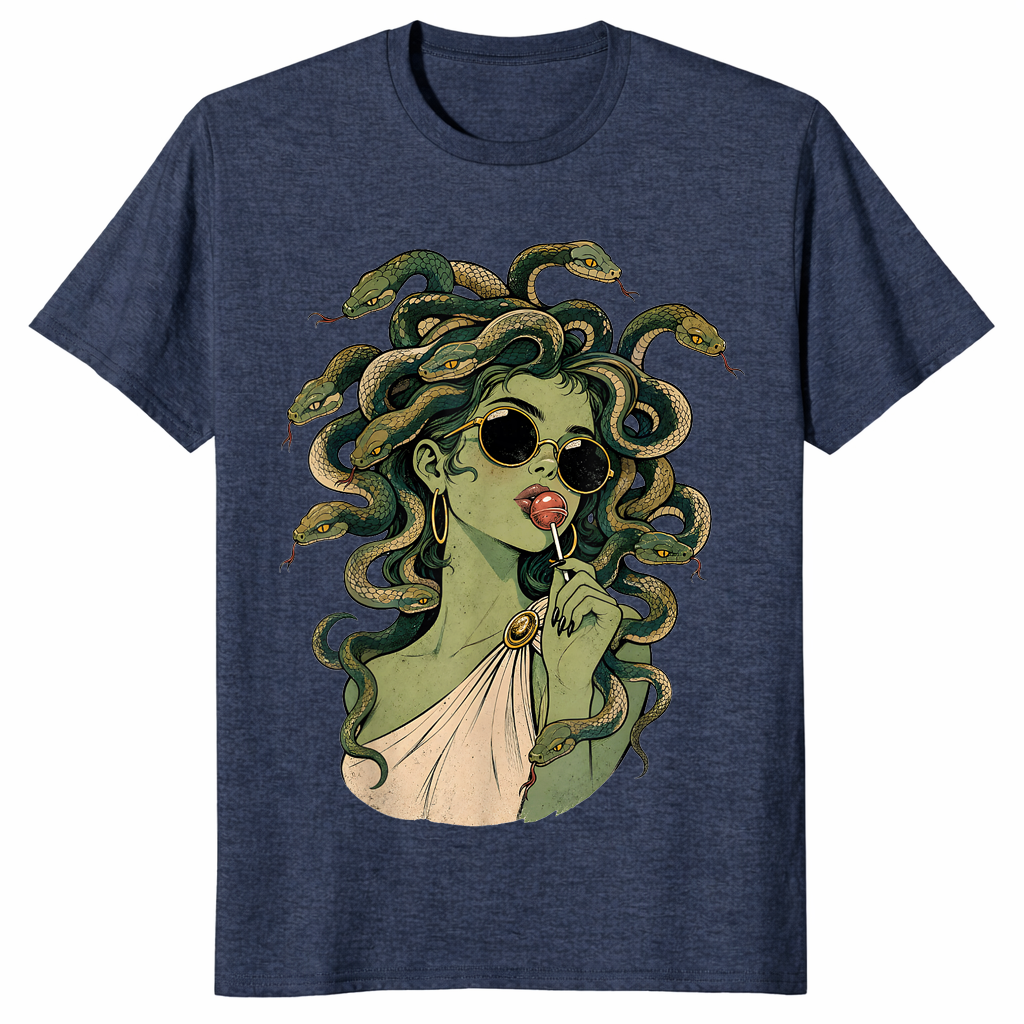 Medusa halloween shirt in heather navy