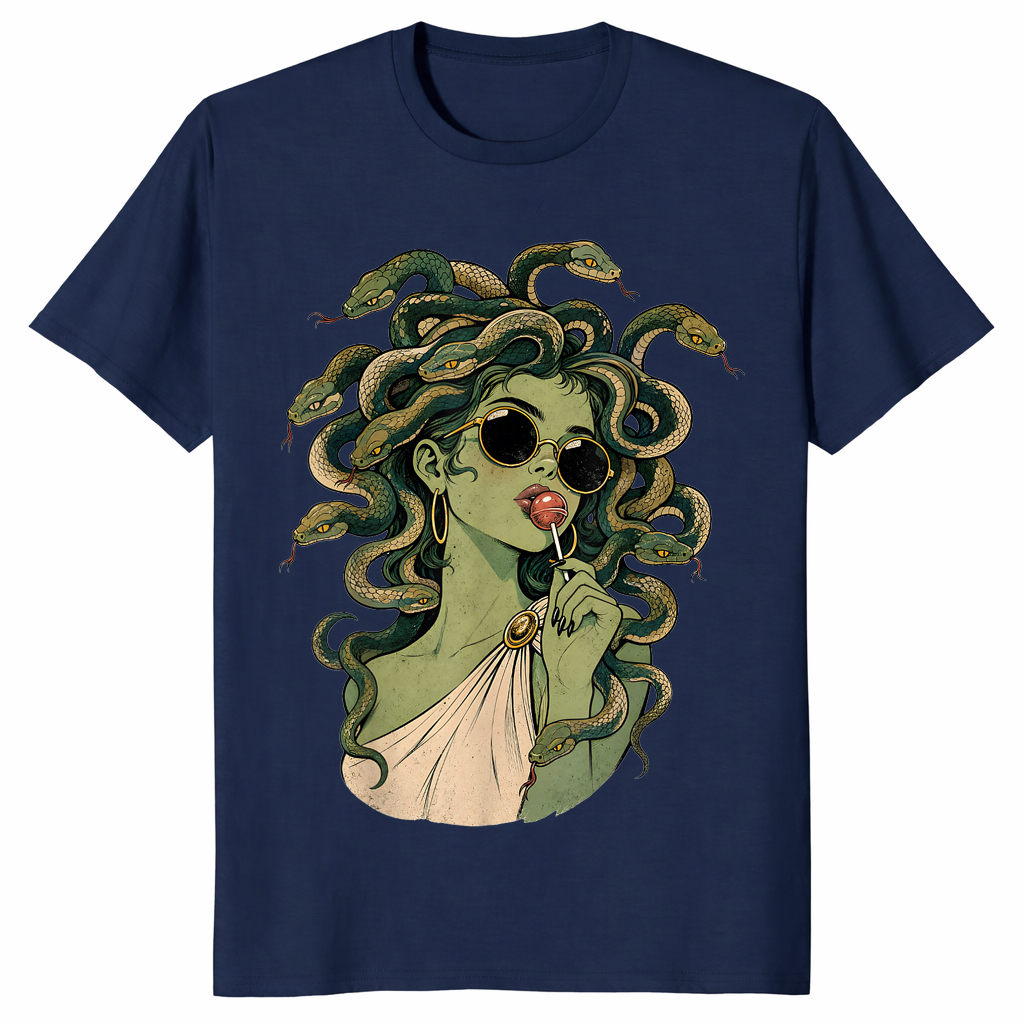 Medusa halloween shirt in navy