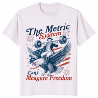 The Metric System Can't Measure Freedom Eagle USA Flag T-Shirt | Cuccico
