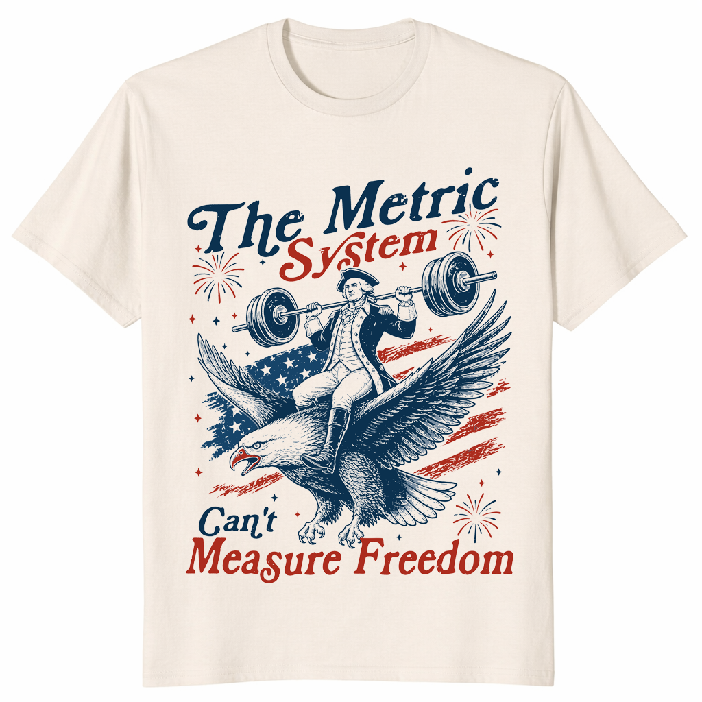 The Metric System Can't Measure Freedom Eagle USA Flag T-Shirt | Cuccico