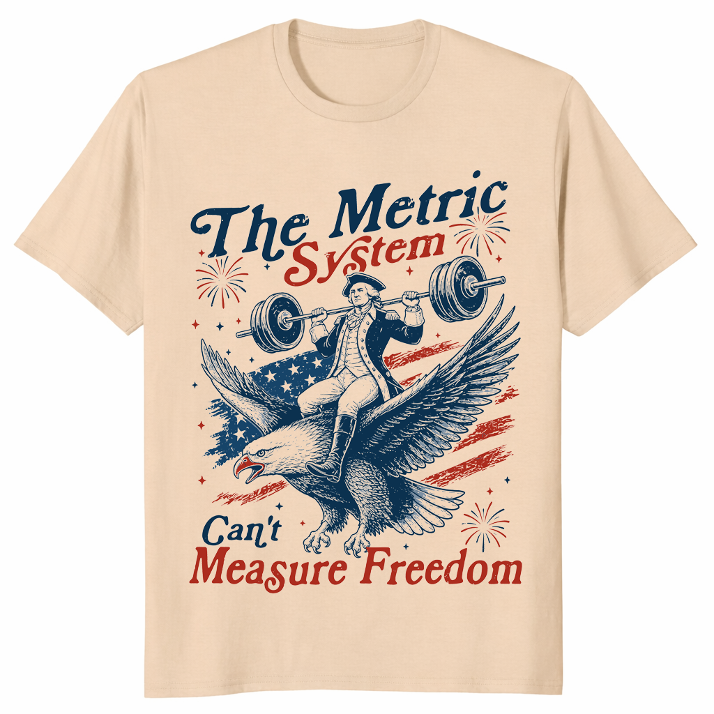 The Metric System Can't Measure Freedom Eagle USA Flag T-Shirt | Cuccico