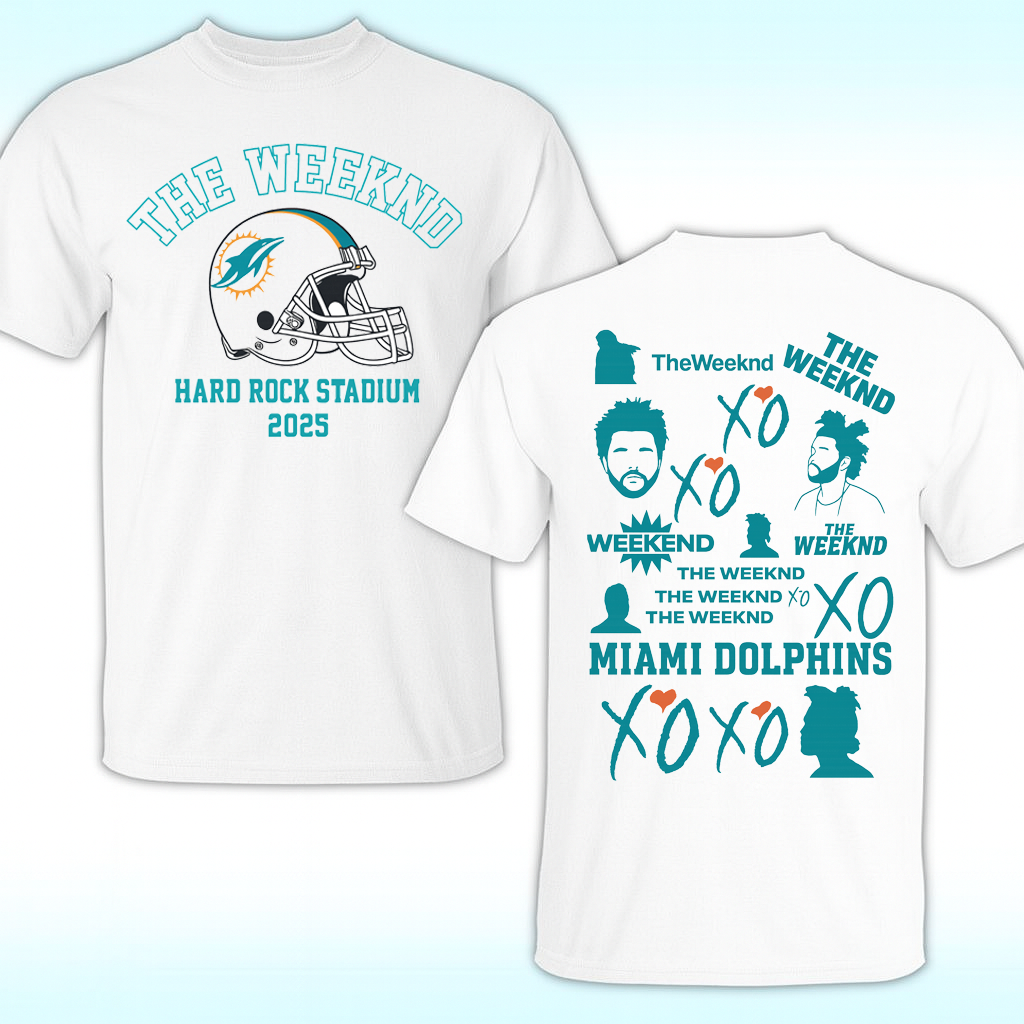 Miami Dolphins x The Weeknd 2025 Hard Rock Stadium T-Shirt in White by Cuccico