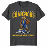 Michigan basketball shirt with national champions graphic design