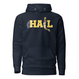 Michigan Wolverines dunk hoodie front view in navy with basketball graphic
