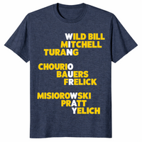 Milwaukee baseball shirt in heather navy, win our way hometown fan tee