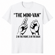 Minivan 2 front 5 back shirt white