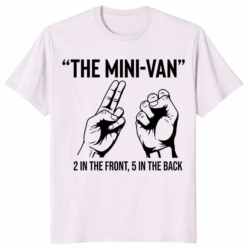 Minivan 2 front 5 back shirt ice grey