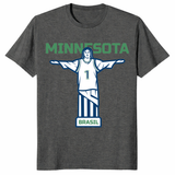 Minnesota Basketball Shirt with Brasil-inspired statue graphic artwork