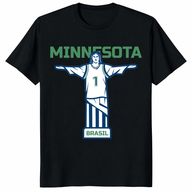 Minnesota Brasil T Shirt with bold basketball fan graphic design