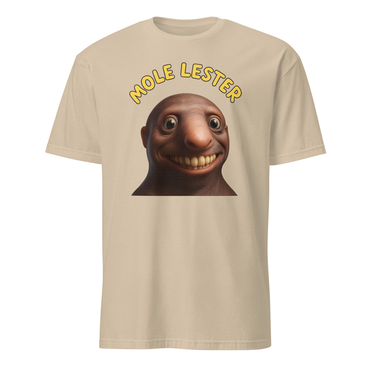 Mole Lester Shirt in Sand – Funny Stag Do & Shit Shirt Swap Gag Tee