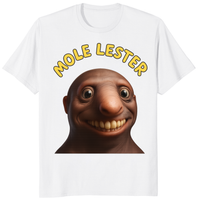 Mole Lester Shirt in White – Funny Stag Do & Shit Shirt Swap Gag Tee
