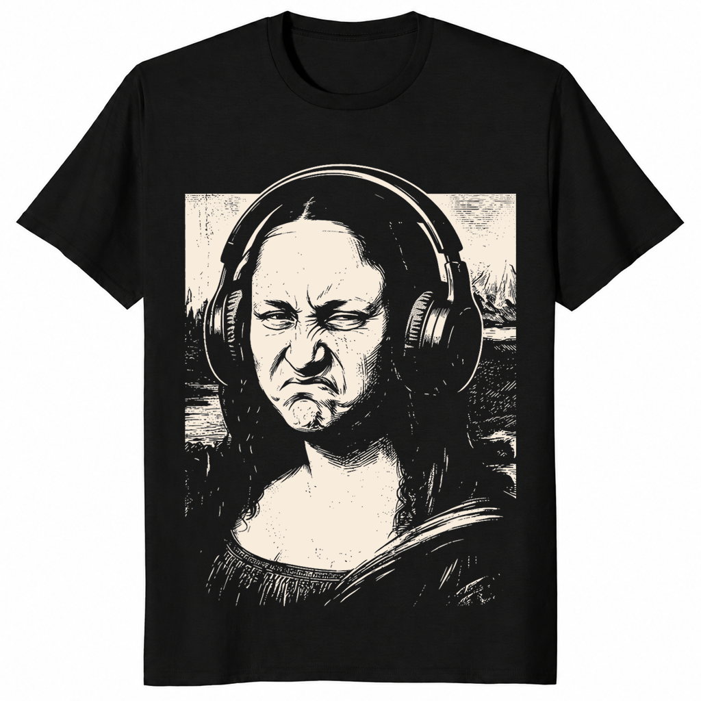 Mona Lisa Bass Face Funny EDM Music Lovers DJ T-Shirt | Cuccico