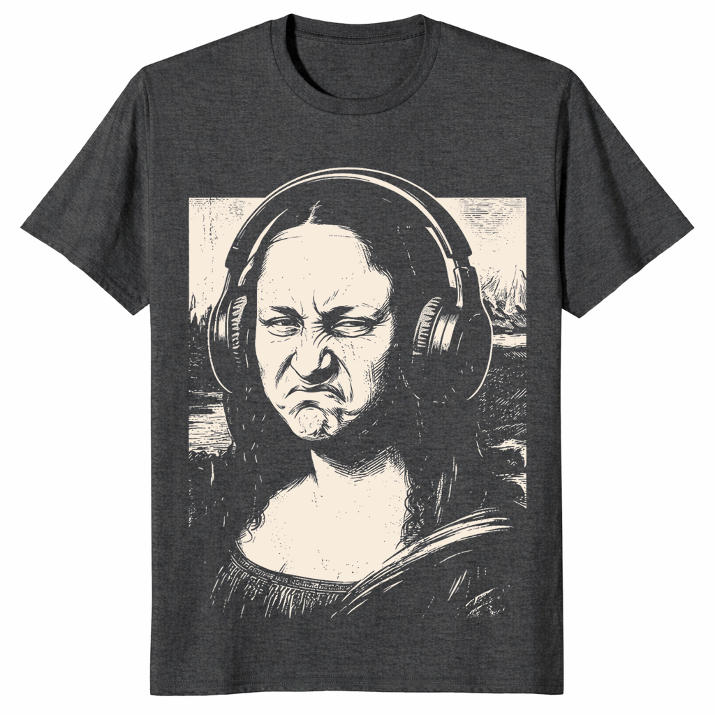 Mona Lisa Bass Face Funny EDM Music Lovers DJ T-Shirt | Cuccico