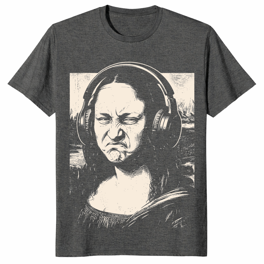 Mona Lisa Bass Face Funny EDM Music Lovers DJ T-Shirt | Cuccico