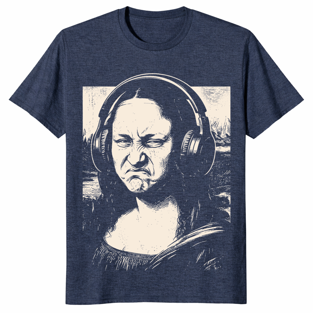 Mona Lisa Bass Face Funny EDM Music Lovers DJ T-Shirt | Cuccico