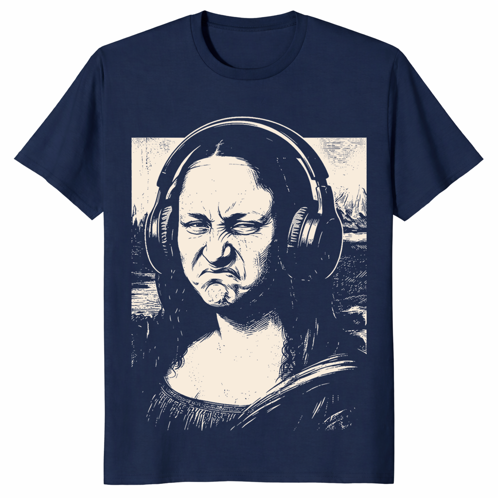 Mona Lisa Bass Face Funny EDM Music Lovers DJ T-Shirt | Cuccico