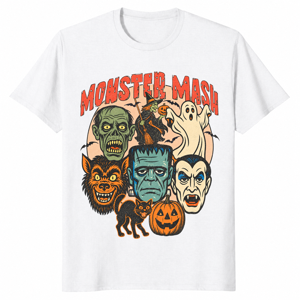 Monster mash shirt in white